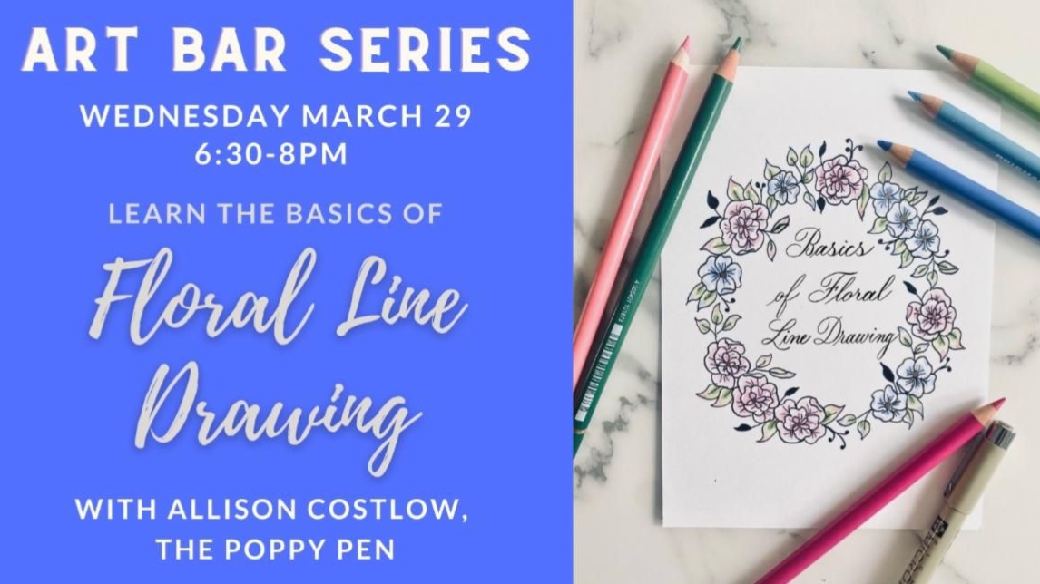 Art Bar Series: Basics Of Floral Line Drawing At The Carriage Barn