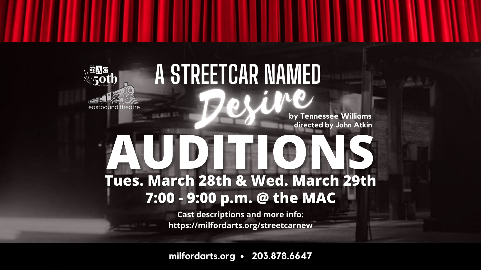 Auditions for “A Streetcar Named Desire” | Eastbound Theatre at the MAC