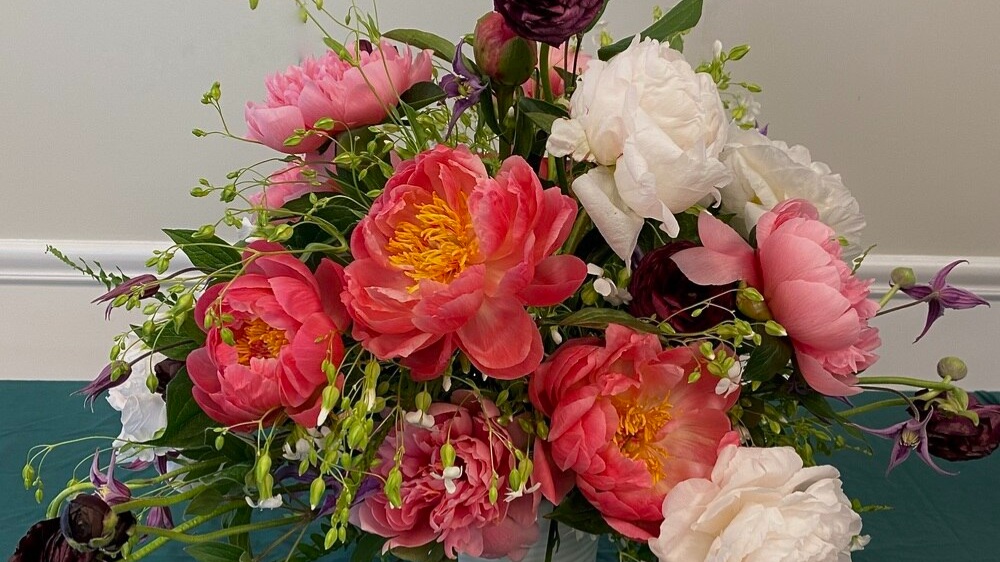 Artful Arrangements: Peony Perfusion, Design inspired by Constant MacRae at the Greenwich Historical Society