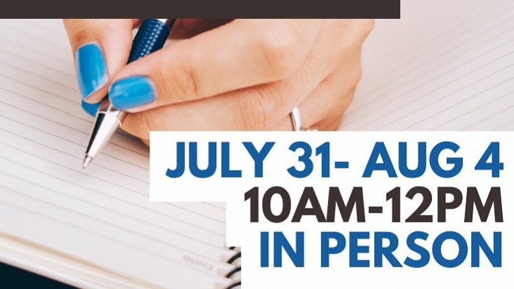 Summer Writing Camp For 6th-8th grade students – In Person